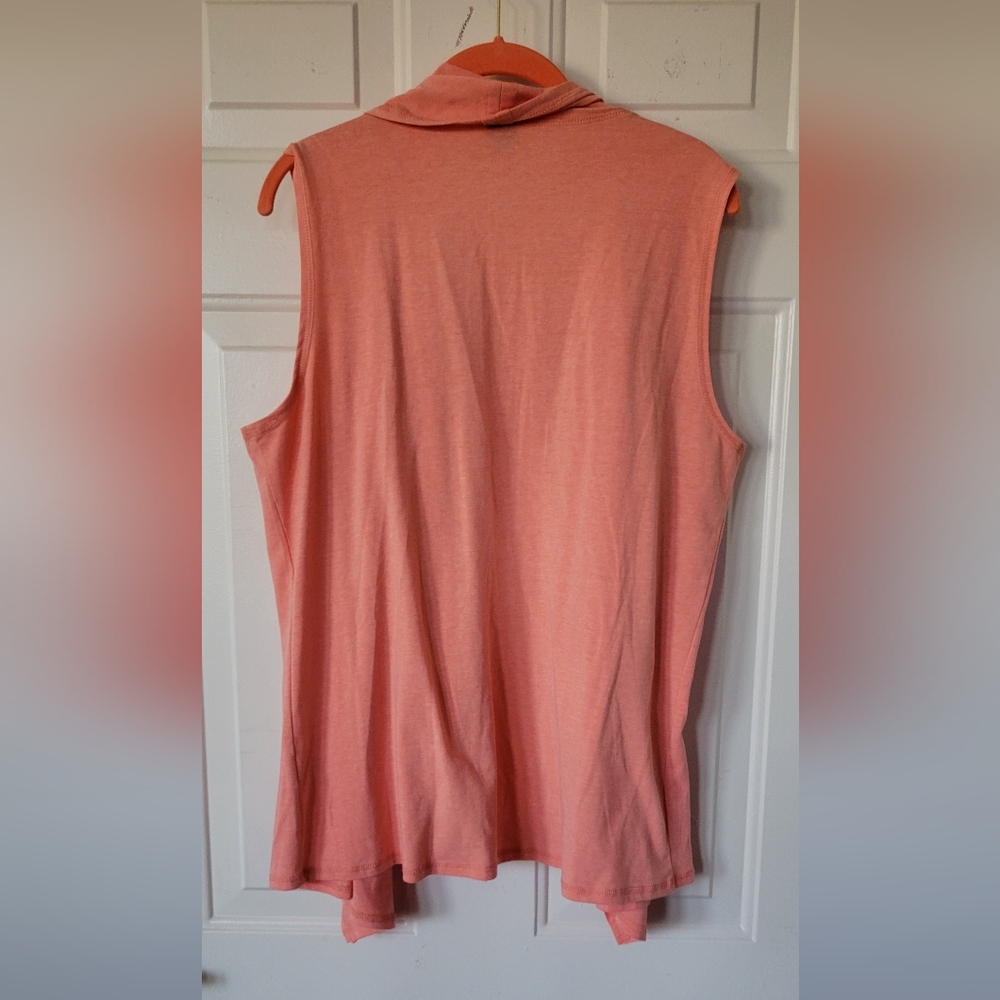 Copper Fit Sleeveless Coral Vest Hi Low